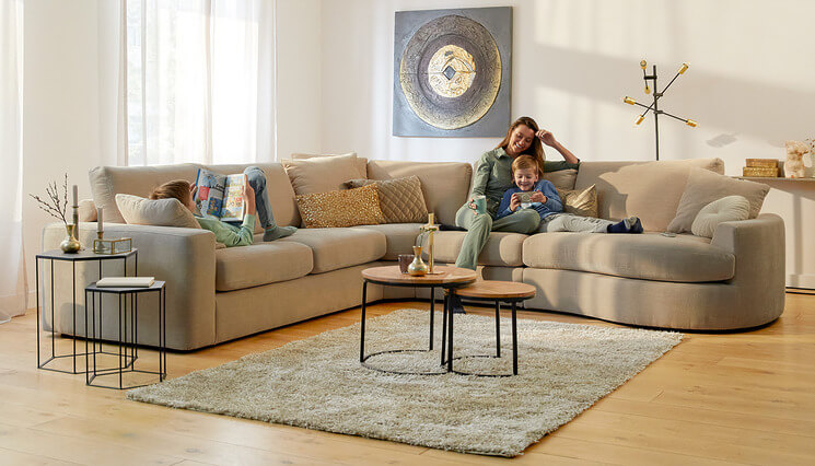 Beau Hoeksalon Beige