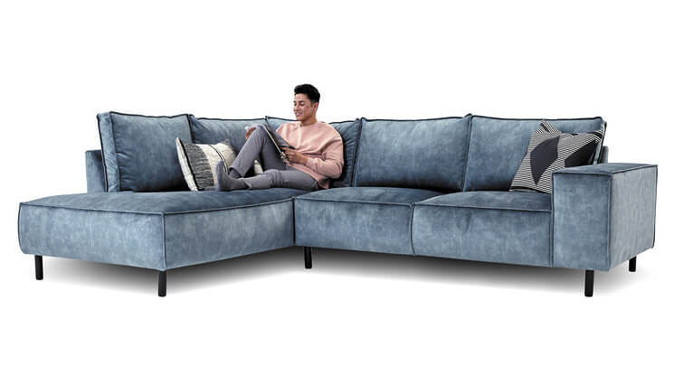 Manilla loungesalon velvet blauw