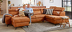 Wayne canapé U marron avec espace de rangement