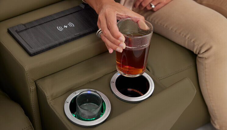Bentley salon d'angle vert porte-gobelets
